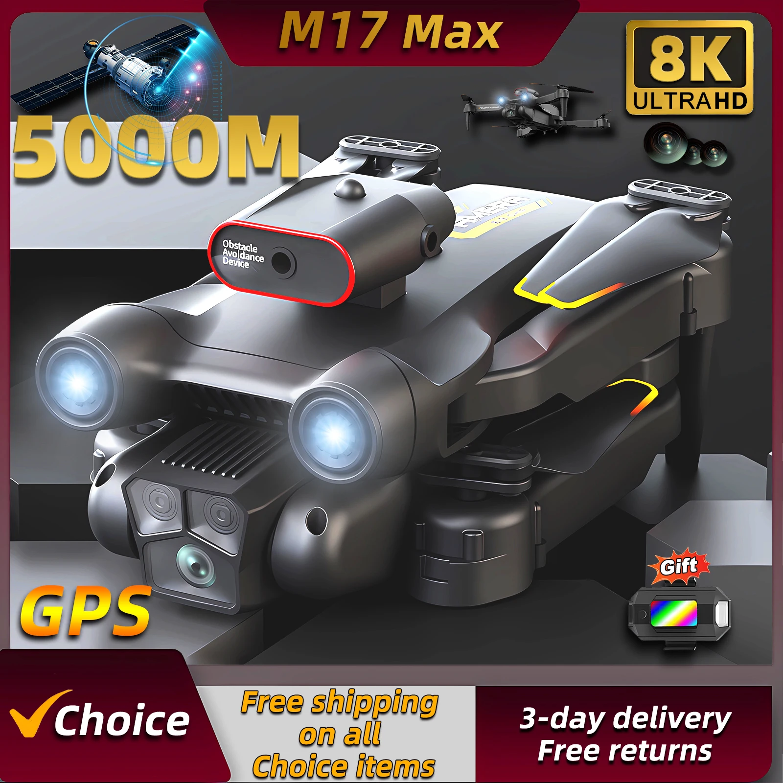Drone Camera Night Vision - New M17 Max Drone 8K Professinal