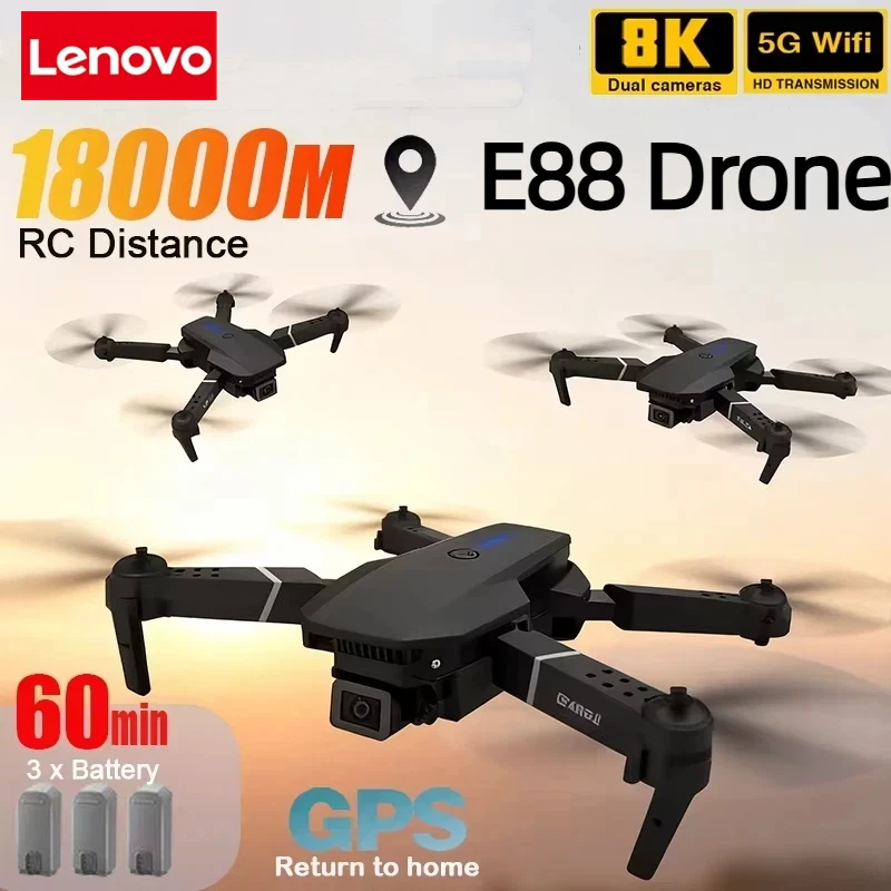Lenovo New E88 Pro WIFI FPV Dr - Drone Camera Wide Angle recension och pris